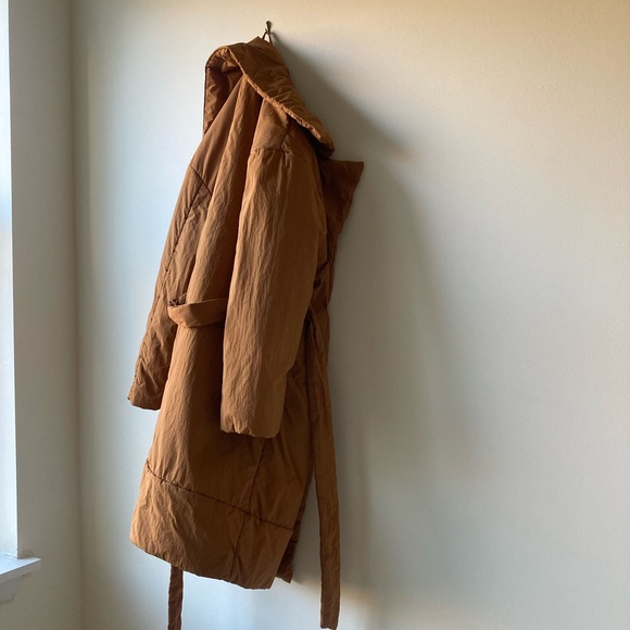 kimono cocoon duvet wrap coat oversized puffer jacket robe belted belt pumpkin s - Picture 7 of 10